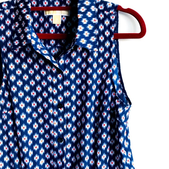 Michael Kors Sz 2 (XS) Blue White Sleeveless Dress - Picture 7 of 16